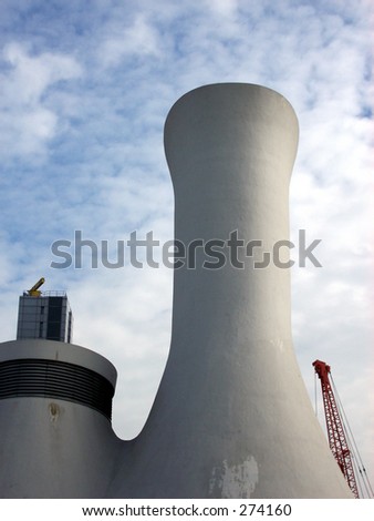 This is a chimney structure that is an air conduit for the Blackwall tunnel that goes under London Docklands.