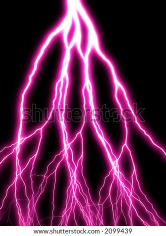 A flash of lightning against a black background.
