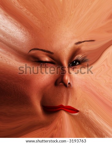 My vision of a distorted and abstract female face it could be used for Halloween or nightmare concepts.