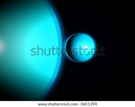 A computer created image of some basic planets in space.