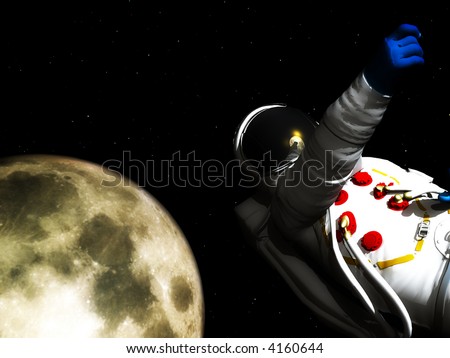 A conceptual image of spaceman or astronaut floating in space. A good conceptual image representing exploration.