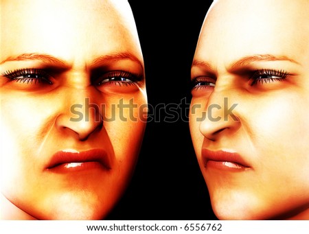An image of two disgusted women\'s faces, having an unpleasant unpalatable sensation.