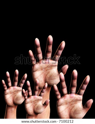 An image of a set of hands outreaching.