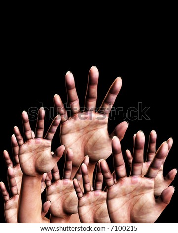 An image of a set of hands outreaching.