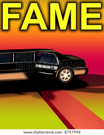 An image of a Limousine with a red carpet, useful for concepts involving fame and movie premieres.