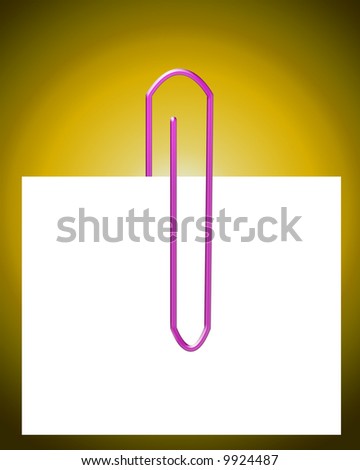 An image of a paperclip that is holding a blank sheet of paper, which you can put your own messages on.