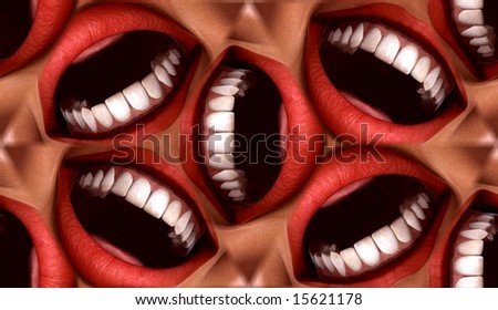 funny smiling mouths seamless tile pattern background