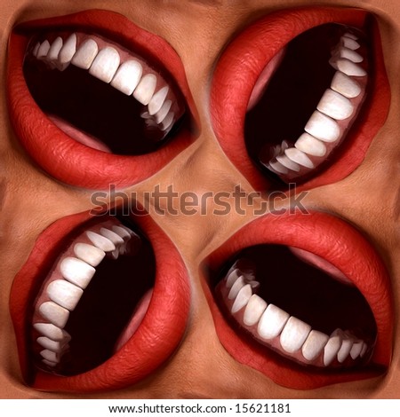 funny smiling mouths seamless tile pattern background