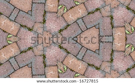 A seamless pattern background made out of stone slabs on the ground.