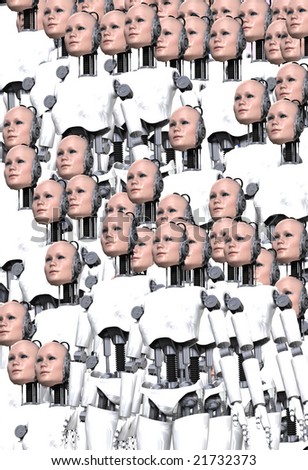 Background made out of lots of robot women.