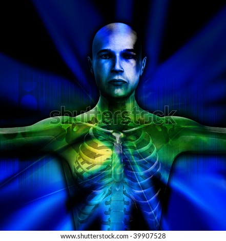 X Ray of a mans torso region.