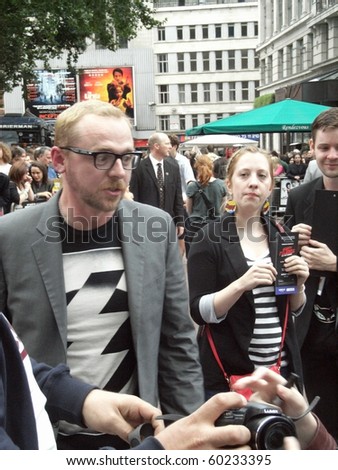 LONDON - AUG 18: Simon Pegg attends the Scott Pilgrim Vs The World Premiere on August 18, 2010 in Leicester Square London, England.