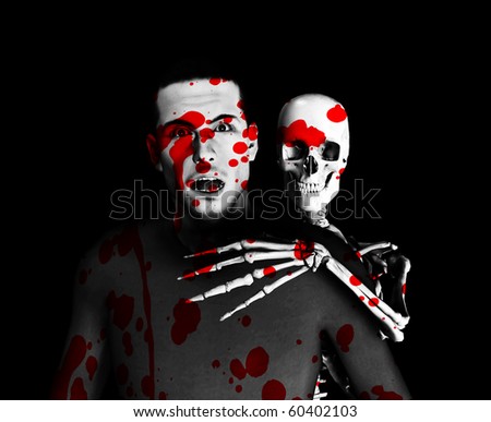 Skeleton Halloween on Concept Image Featuring A Scary Skeleton About Halloween  Stock Photo