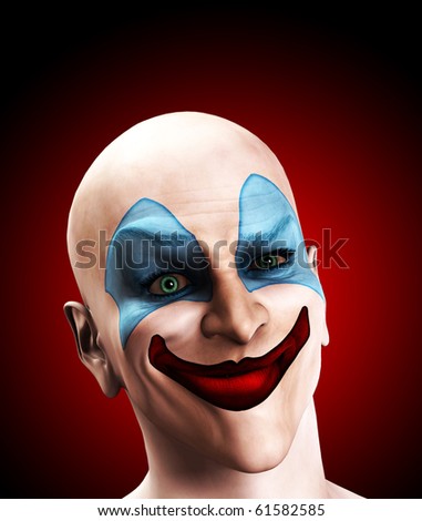 stock photo Evil clown puzzled