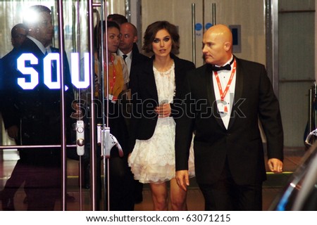 . LONDON - OCT 11: Keira Knightly At Never Let Me Go Premiere October 11, 2010 in Leicester Square London, England.