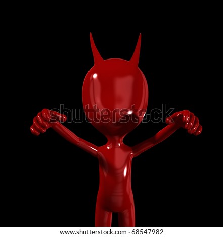 Red devil figure representing evil.