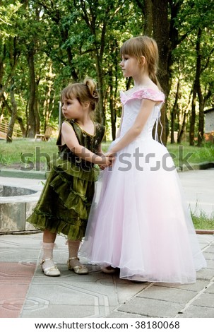 the two little girls handies at outdoors