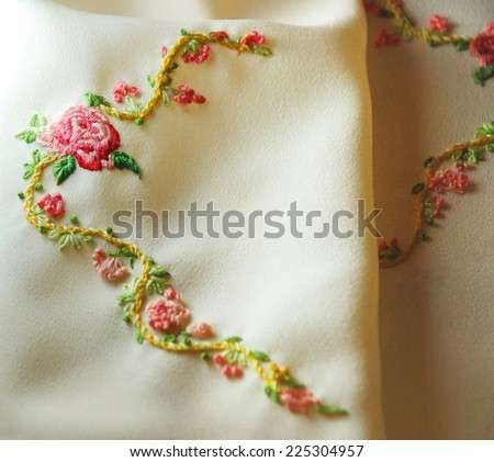 Embroidery roses and flowers