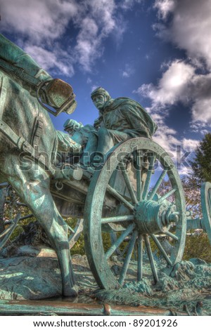 HDR image of Civil War Memorial Statue At The US Capitol Building In Washington DC