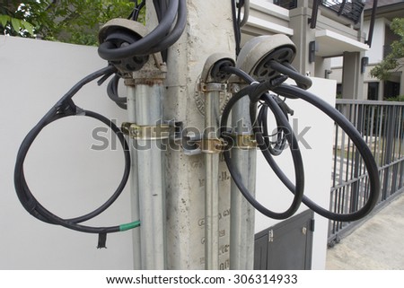 Cable TV and galvanized steel pipe