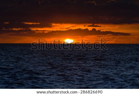 The sun set into the sea