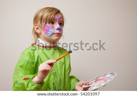 Little girl with face painting