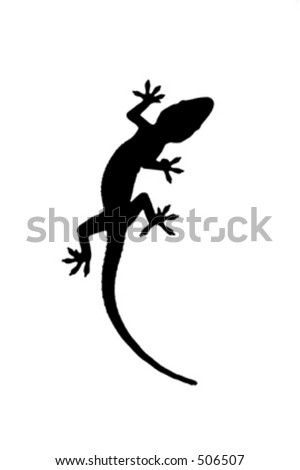 stock vector Silhouette of a gecko