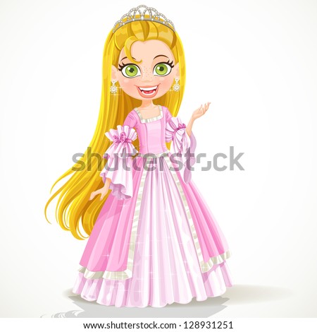 Lovely little princess in a tiara and a pink ball gown Lovely little princess in a tiara and a pink ball gown