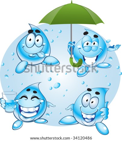 stock vector : vector blue drops of clear water