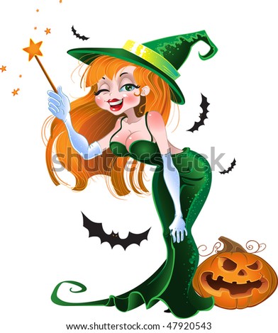 Beautiful Witch Cartoon