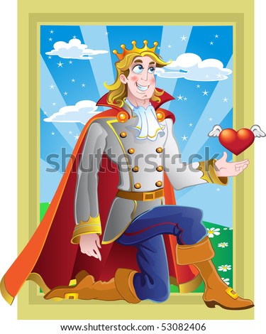 stock vector prince charming ask princess hand in marriage on fairytale 