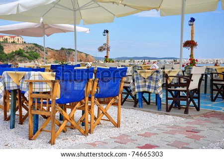 Traditionall Greek tavern, island Thassos, Greece