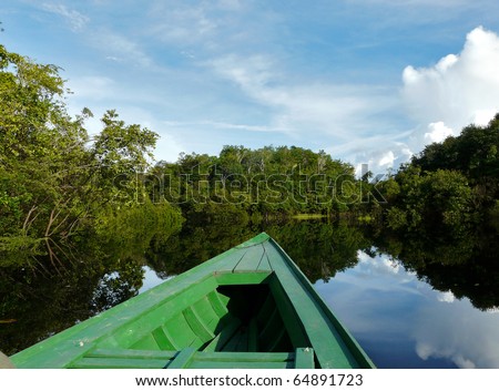 Boat on Amazon river, Brazil