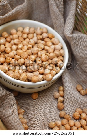 Chickpeas in a white cup