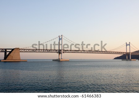 Kwangan Bridge. Grand bridge in South Korea, Busan.