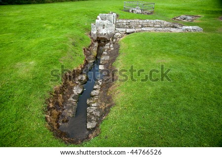 Ruins at Vindolanda Roman fort in England