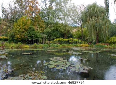 Claude Monet\'s garden and pond in Giverny France