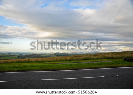 View of Scotland just after crossing the border