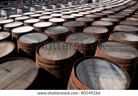 Tops of scotch whisky barrels