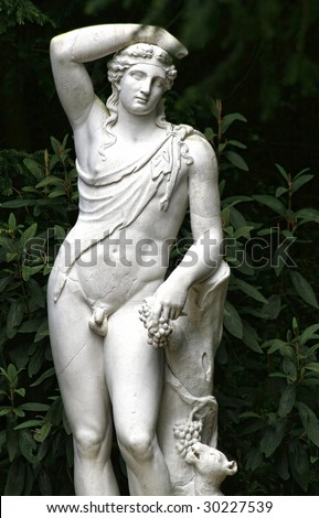Greek-Roman statue in an English garden