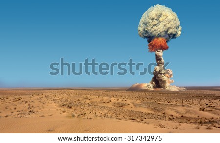 Explosion of bomb atomic.