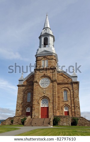 The church of Saint-Pierre in the Acadian village of Cheticamp, Cape Breton, Nova Scotia, Canada