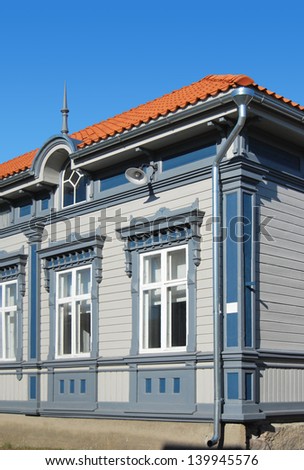 Just restored wooden house in Rauma city, Finland