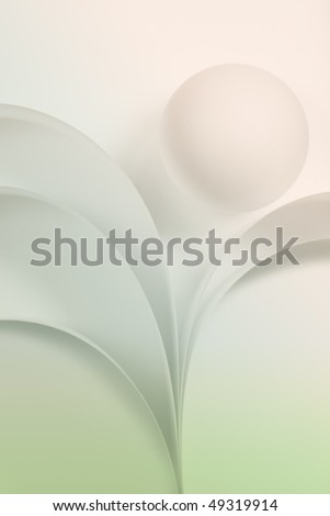 Abstract Still Life with ball and curve shapes