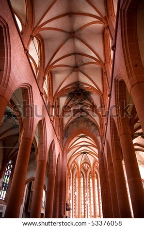 Interior of a church from medieval times in heidelberg Germany