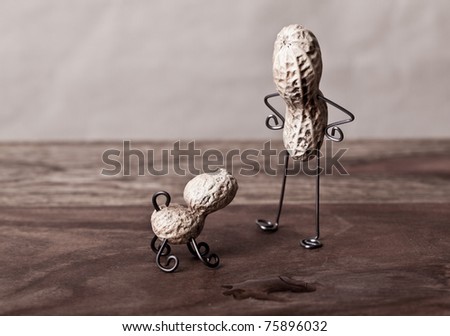 Miniature Still-Life with Peanut Man and Dog