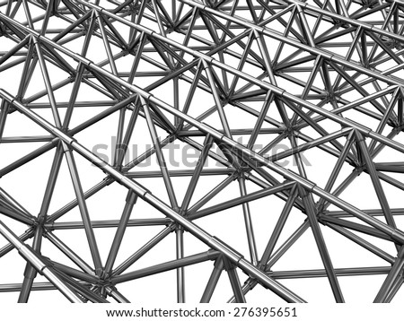 Metal trusses of the pipes isolated on white