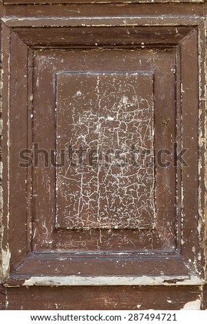 brown cracked paint wooden door, texture