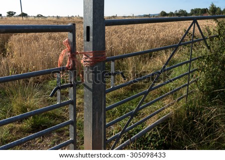 Farm gate and bailer twine