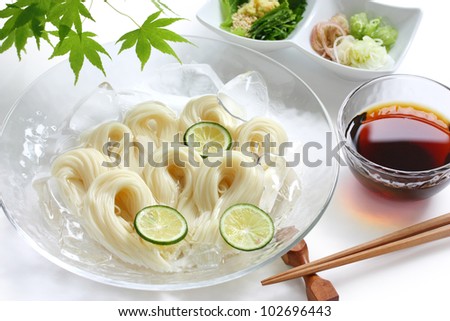somen, fine wheat noodles, japanese summer food